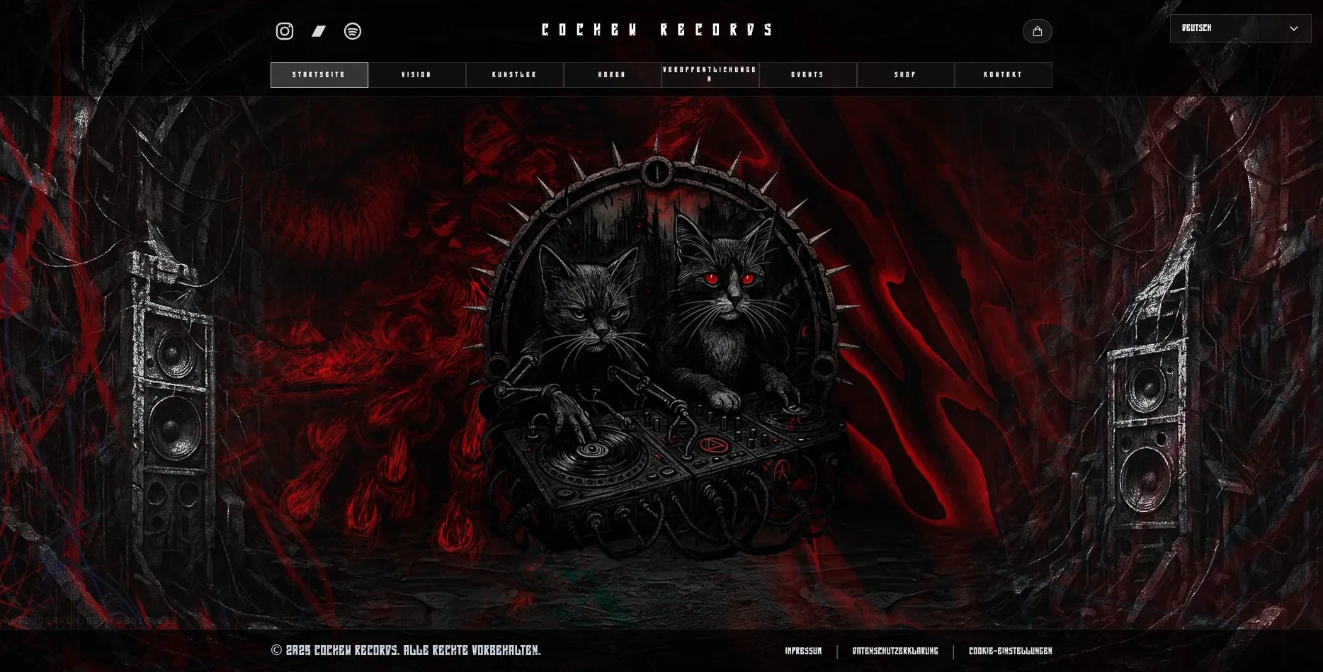 Homepage of the Cochew Records website in the desktop view